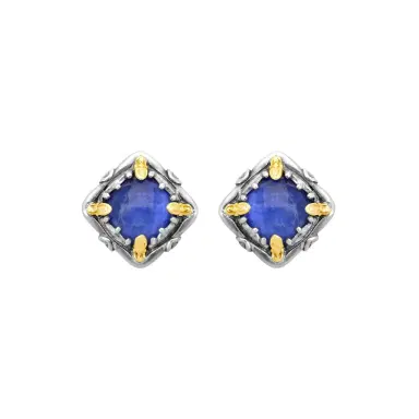 Konstantino Konstantino Gen K Sterling Silver & 18K Yellow Gold Sodalite Earrings by The Solist | Thumbnail 1 Konstantino Konstantino Gen K Sterling Silver & 18K Yellow Gold Sodalite Earrings by The Solist | Thumbnail 1