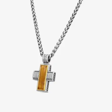 Konstantino Konstantino Hephaestus Sterling Silver Tiger's Eye Cross Necklace by The Solist | Thumbnail 2 Konstantino Konstantino Hephaestus Sterling Silver Tiger's Eye Cross Necklace by The Solist | Thumbnail 2
