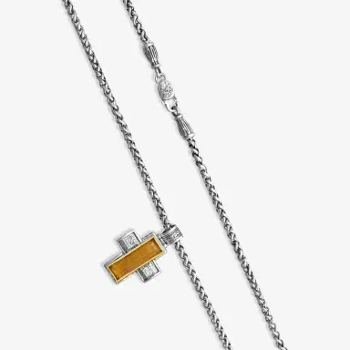 Konstantino Konstantino Hephaestus Sterling Silver Tiger's Eye Cross Necklace by The Solist | Thumbnail 4 Konstantino Konstantino Hephaestus Sterling Silver Tiger's Eye Cross Necklace by The Solist | Thumbnail 4