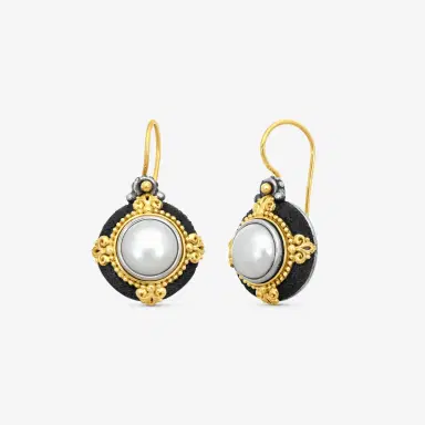 Konstantino Konstantino Nemesis Sterling Silver & 18K Yellow Gold Pearl Drop Earrings by The Solist | Thumbnail 2 Konstantino Konstantino Nemesis Sterling Silver & 18K Yellow Gold Pearl Drop Earrings by The Solist | Thumbnail 2