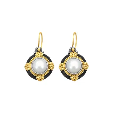 Konstantino Konstantino Nemesis Sterling Silver & 18K Yellow Gold Pearl Drop Earrings by The Solist | Thumbnail 1 Konstantino Konstantino Nemesis Sterling Silver & 18K Yellow Gold Pearl Drop Earrings by The Solist | Thumbnail 1