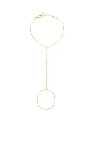 By Adina Eden Dainty Cz Bezel Hand Chain | Thumbnail 2 By Adina Eden Dainty Cz Bezel Hand Chain | Thumbnail 2