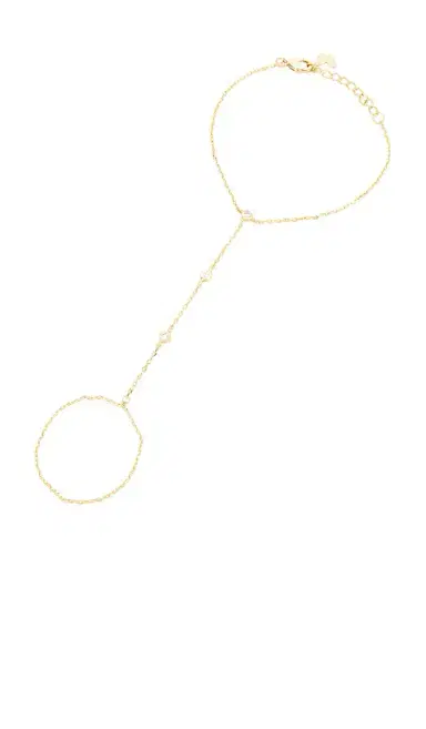 By Adina Eden Dainty Cz Bezel Hand Chain | Thumbnail 1 By Adina Eden Dainty Cz Bezel Hand Chain | Thumbnail 1