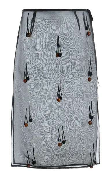 Tae Park Exclusive Beaded Sheer Silk Midi Table Skirt | Thumbnail 1 Tae Park Exclusive Beaded Sheer Silk Midi Table Skirt | Thumbnail 1