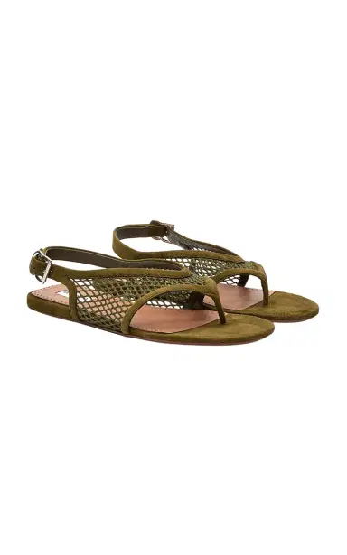 Alaïa Fishnet and Suede Sandals | Thumbnail 3 Alaïa Fishnet and Suede Sandals | Thumbnail 3