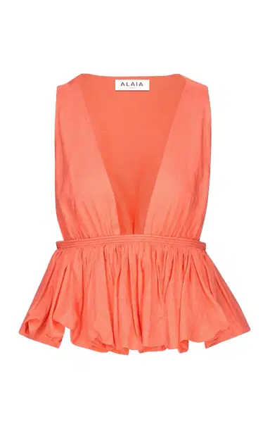 Alaïa Peplum-Hem Cotton-Blend Top | Thumbnail 5 Alaïa Peplum-Hem Cotton-Blend Top | Thumbnail 5