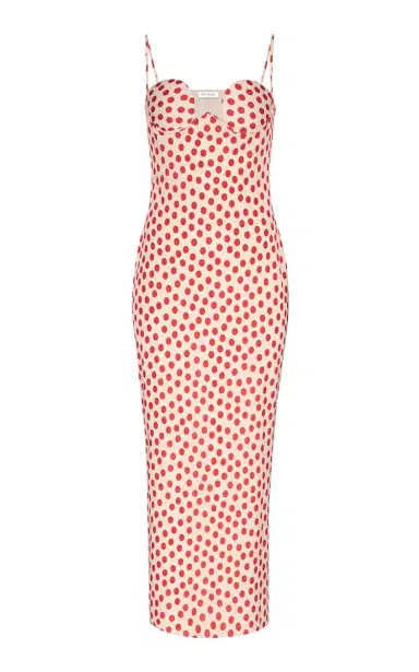 ALAÏA Polka-Dot Jersey Midi Dress | Thumbnail 4 ALAÏA Polka-Dot Jersey Midi Dress | Thumbnail 4