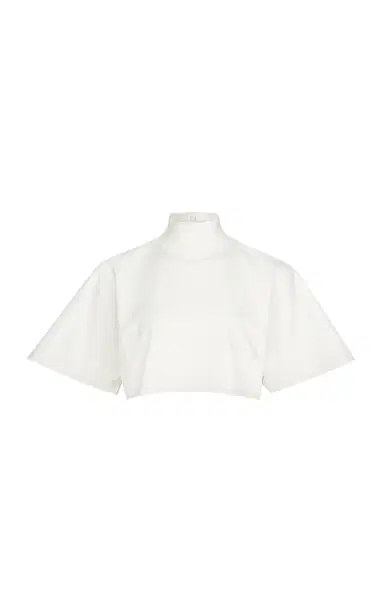 Alaïa Oversized Cropped Cotton T-Shirt | Thumbnail 2 Alaïa Oversized Cropped Cotton T-Shirt | Thumbnail 2