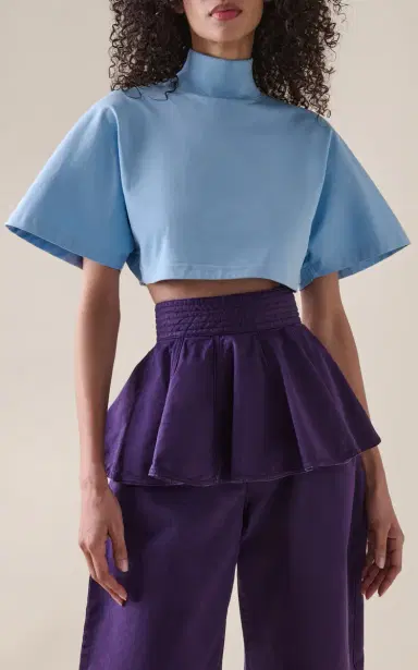 Alaïa Oversized Cropped Cotton T-Shirt | Thumbnail 3 Alaïa Oversized Cropped Cotton T-Shirt | Thumbnail 3