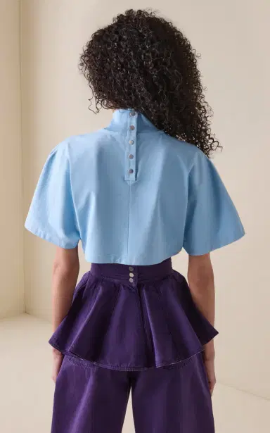 Alaïa Oversized Cropped Cotton T-Shirt | Thumbnail 5 Alaïa Oversized Cropped Cotton T-Shirt | Thumbnail 5