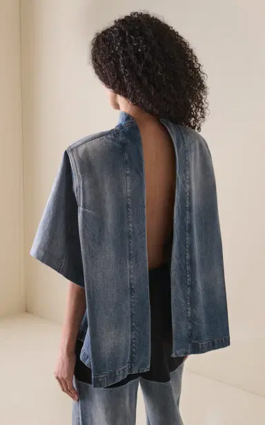 ALAÏA Reversed Denim Jacket | Thumbnail 4 ALAÏA Reversed Denim Jacket | Thumbnail 4