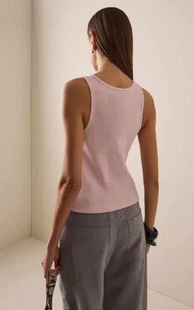 STILL HERE Snap Ribbed Cotton Tank Top | Thumbnail 4 STILL HERE Snap Ribbed Cotton Tank Top | Thumbnail 4