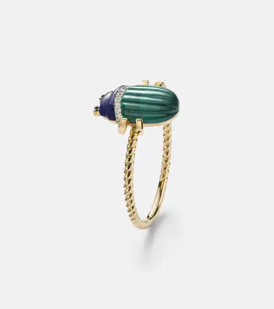 Yvonne Léon Yvonne Léon Scarabée Mini 9kt gold ring with gemstones | Thumbnail 2 Yvonne Léon Yvonne Léon Scarabée Mini 9kt gold ring with gemstones | Thumbnail 2