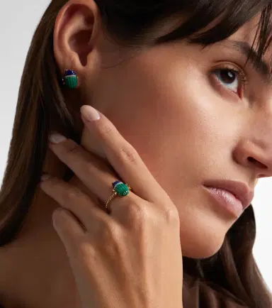 Yvonne Léon Yvonne Léon Scarabée Mini 9kt gold ring with gemstones | Thumbnail 3 Yvonne Léon Yvonne Léon Scarabée Mini 9kt gold ring with gemstones | Thumbnail 3