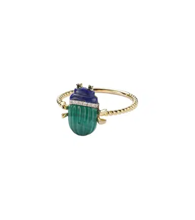Yvonne Léon Yvonne Léon Scarabée Mini 9kt gold ring with gemstones | Thumbnail 1 Yvonne Léon Yvonne Léon Scarabée Mini 9kt gold ring with gemstones | Thumbnail 1