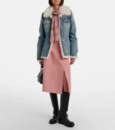 Dolce & Gabbana Shearling-trimmed denim jacket | Thumbnail 6 Dolce & Gabbana Shearling-trimmed denim jacket | Thumbnail 6