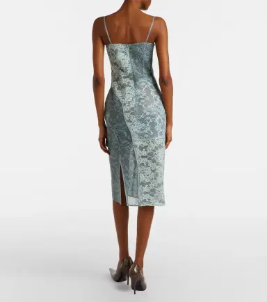 Acne Studios Paneled cotton-blend lace midi dress | Thumbnail 3 Acne Studios Paneled cotton-blend lace midi dress | Thumbnail 3