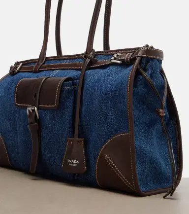 Prada Bonnie Large denim shoulder bag | Thumbnail 3 Prada Bonnie Large denim shoulder bag | Thumbnail 3