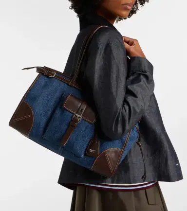 Prada Bonnie Large denim shoulder bag | Thumbnail 6 Prada Bonnie Large denim shoulder bag | Thumbnail 6
