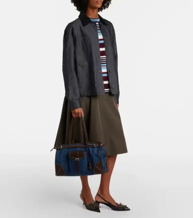 Prada Bonnie Large denim shoulder bag | Thumbnail 7 Prada Bonnie Large denim shoulder bag | Thumbnail 7