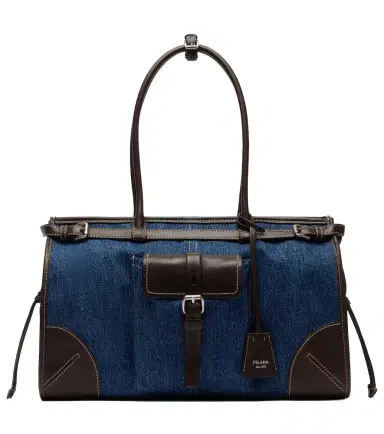 Prada Bonnie Large denim shoulder bag | Thumbnail 1 Prada Bonnie Large denim shoulder bag | Thumbnail 1