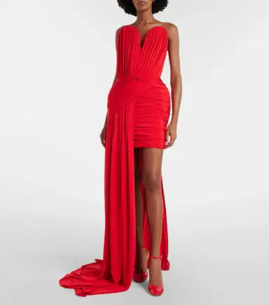 Stella McCartney Draped crêpe jersey bustier dress | Thumbnail 5 Stella McCartney Draped crêpe jersey bustier dress | Thumbnail 5