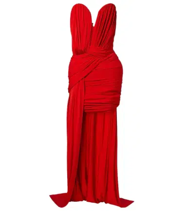 Stella McCartney Draped crêpe jersey bustier dress | Thumbnail 1 Stella McCartney Draped crêpe jersey bustier dress | Thumbnail 1