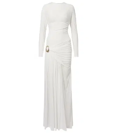 Christopher Esber Stone Pin draped jersey gown | Thumbnail 1 Christopher Esber Stone Pin draped jersey gown | Thumbnail 1