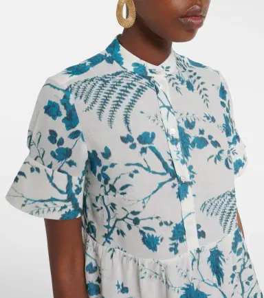 Erdem Floral tiered cotton and linen minidress | Thumbnail 5 Erdem Floral tiered cotton and linen minidress | Thumbnail 5