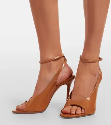 Amina Muaddi Anok patent leather slingback sandals | Thumbnail 5 Amina Muaddi Anok patent leather slingback sandals | Thumbnail 5