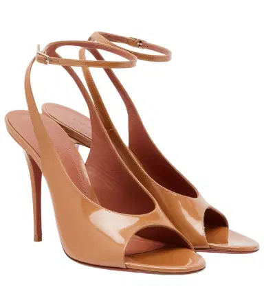 Amina Muaddi Anok patent leather slingback sandals | Thumbnail 1 Amina Muaddi Anok patent leather slingback sandals | Thumbnail 1