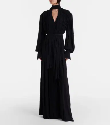 Calvin Klein Collection Yasmine scarf-detail cotton-blend maxi gown | Thumbnail 6 Calvin Klein Collection Yasmine scarf-detail cotton-blend maxi gown | Thumbnail 6