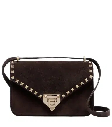 Valentino Garavani Rockstud Small suede crossbody bag | Thumbnail 1 Valentino Garavani Rockstud Small suede crossbody bag | Thumbnail 1
