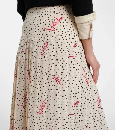 Valentino Polka-dot silk crêpe de chine midi skirt | Thumbnail 4 Valentino Polka-dot silk crêpe de chine midi skirt | Thumbnail 4