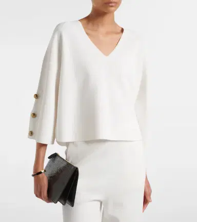 Max Mara Embellished crêpe top | Thumbnail 7 Max Mara Embellished crêpe top | Thumbnail 7