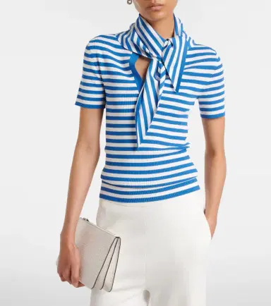Max Mara Striped scarf-detail knitted top | Thumbnail 3 Max Mara Striped scarf-detail knitted top | Thumbnail 3