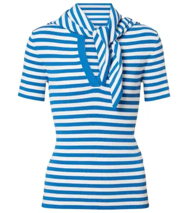Max Mara Striped scarf-detail knitted top | Thumbnail 1 Max Mara Striped scarf-detail knitted top | Thumbnail 1
