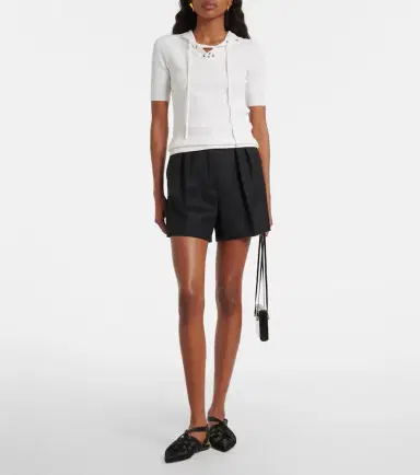 Max Mara Ribbed-knit lace-up top | Thumbnail 5 Max Mara Ribbed-knit lace-up top | Thumbnail 5
