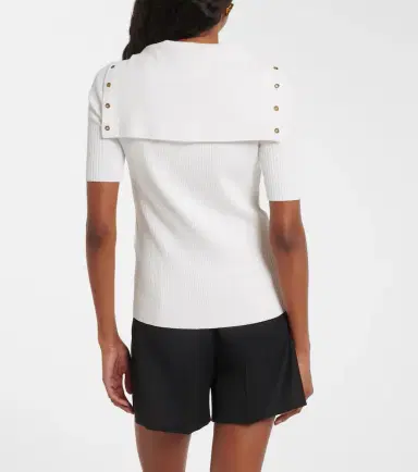 Max Mara Ribbed-knit lace-up top | Thumbnail 6 Max Mara Ribbed-knit lace-up top | Thumbnail 6