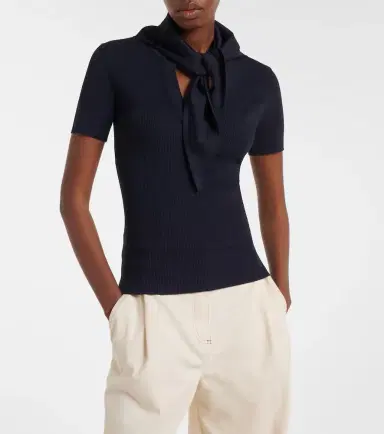Max Mara Scarf-detail knitted top | Thumbnail 5 Max Mara Scarf-detail knitted top | Thumbnail 5
