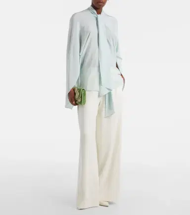 Oscar de la Renta Silk-blend georgette wide-leg pants | Thumbnail 5 Oscar de la Renta Silk-blend georgette wide-leg pants | Thumbnail 5