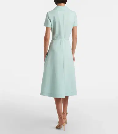 Oscar de la Renta Belted wool-blend midi dress | Thumbnail 2 Oscar de la Renta Belted wool-blend midi dress | Thumbnail 2