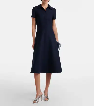 Oscar de la Renta Belted wool-blend midi dress | Thumbnail 3 Oscar de la Renta Belted wool-blend midi dress | Thumbnail 3