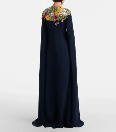 Oscar de la Renta Embroidered caped silk-blend gown | Thumbnail 6 Oscar de la Renta Embroidered caped silk-blend gown | Thumbnail 6