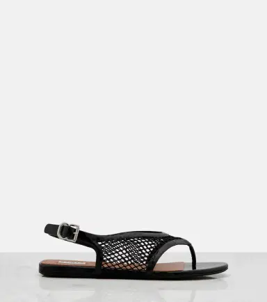 Alaïa Alaïa Leather-trimmed fishnet thong sandals | Thumbnail 3 Alaïa Alaïa Leather-trimmed fishnet thong sandals | Thumbnail 3