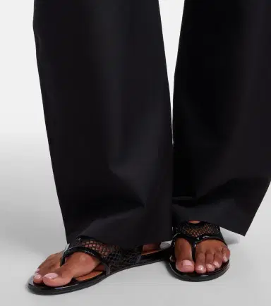 Alaïa Alaïa Leather-trimmed fishnet thong sandals | Thumbnail 6 Alaïa Alaïa Leather-trimmed fishnet thong sandals | Thumbnail 6