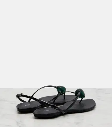 Alaïa Alaïa Embellished patent leather thong sandals | Thumbnail 2 Alaïa Alaïa Embellished patent leather thong sandals | Thumbnail 2