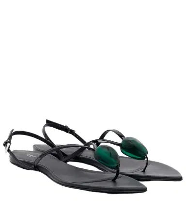 Alaïa Alaïa Embellished patent leather thong sandals | Thumbnail 1 Alaïa Alaïa Embellished patent leather thong sandals | Thumbnail 1
