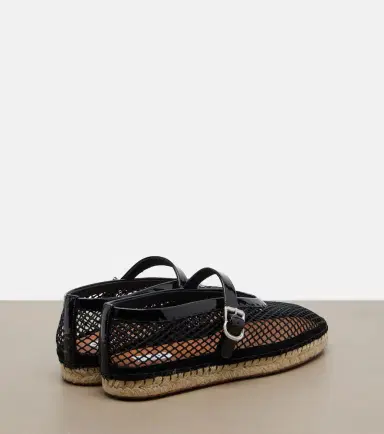 Alaia Alaïa Fishnet leather-trimmed espadrilles | Thumbnail 2 Alaia Alaïa Fishnet leather-trimmed espadrilles | Thumbnail 2