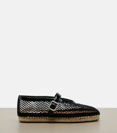 Alaia Alaïa Fishnet leather-trimmed espadrilles | Thumbnail 3 Alaia Alaïa Fishnet leather-trimmed espadrilles | Thumbnail 3